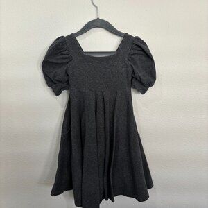 Remie Girl dark gray short puff sleeve dress
